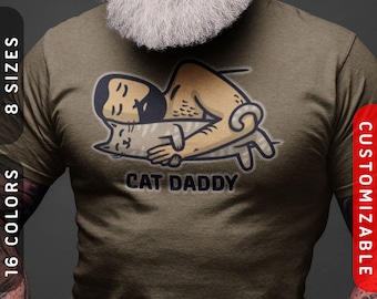 Personalized Cat Daddy Jersey T-Shirt | Customizable Cat Father Gift