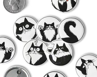 Botones de 1,25" (Gatos Doodle)