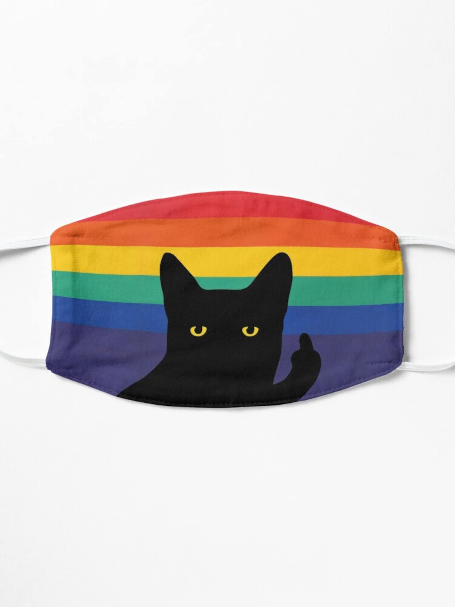 Middle Finger Cat in Rainbow Circle Face Mask Rainbow Etsy — free download