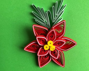 Fleurs quilling, fleurs 3d, fleurs 3dquilling, fleurs de Noël, fleurs de Noël quilling