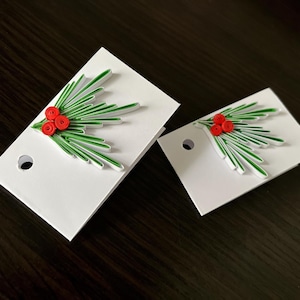 5 Gift Tags, christmas tags, quilling tags, nice tags, in many different colours, greeting card, Christmas tags.