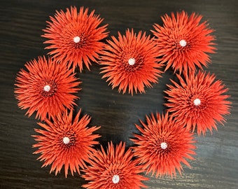 Quillingbloemen: 3D-papieren bloem, zelfgemaakt materiaal