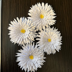 Set 4 flowers, quilling flowers, DIY material, quilling card, 3D flowers,