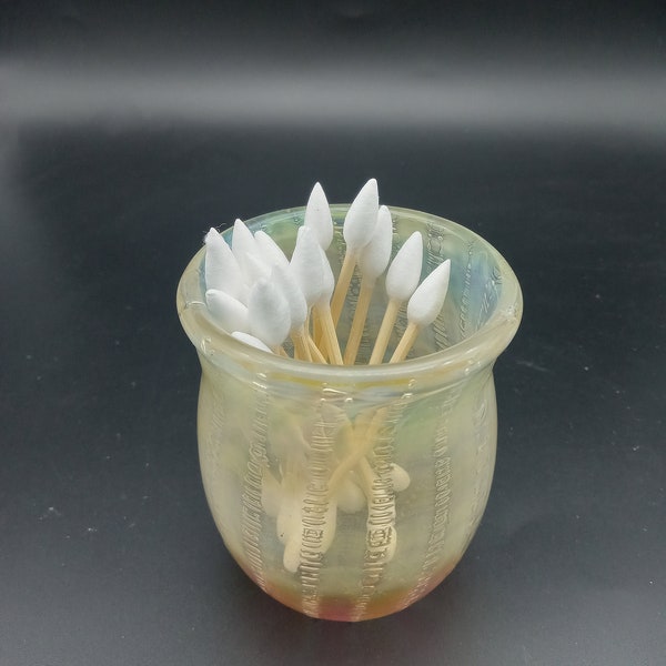 Glass fumed air trap Q-tip jar