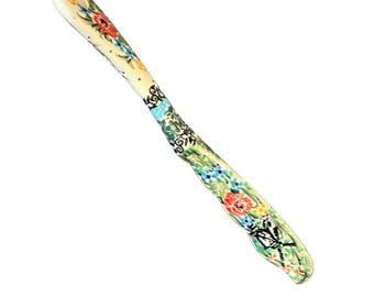 Polish Pottery Spreader Floral Windmill Boleslawiec Ceramika Artystyczna Unikat