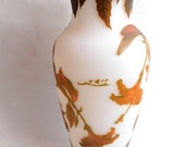 Signed Emile Galle Classic Cameo Art Vase Floral Design Reproduction 14 quot