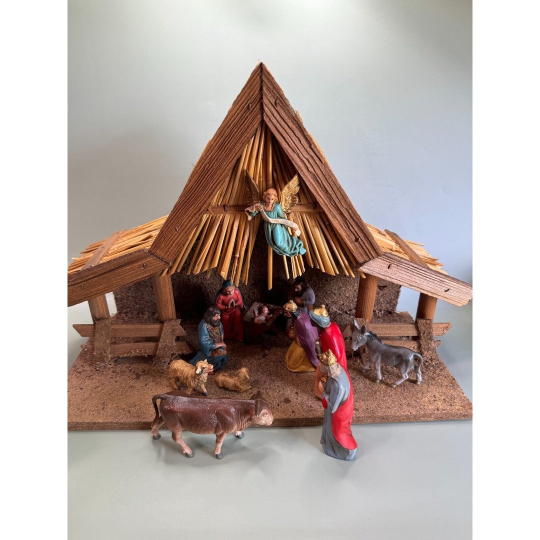 Vintage 13 PC Friedel West Germany Nativity Set Including Creche Etsy
