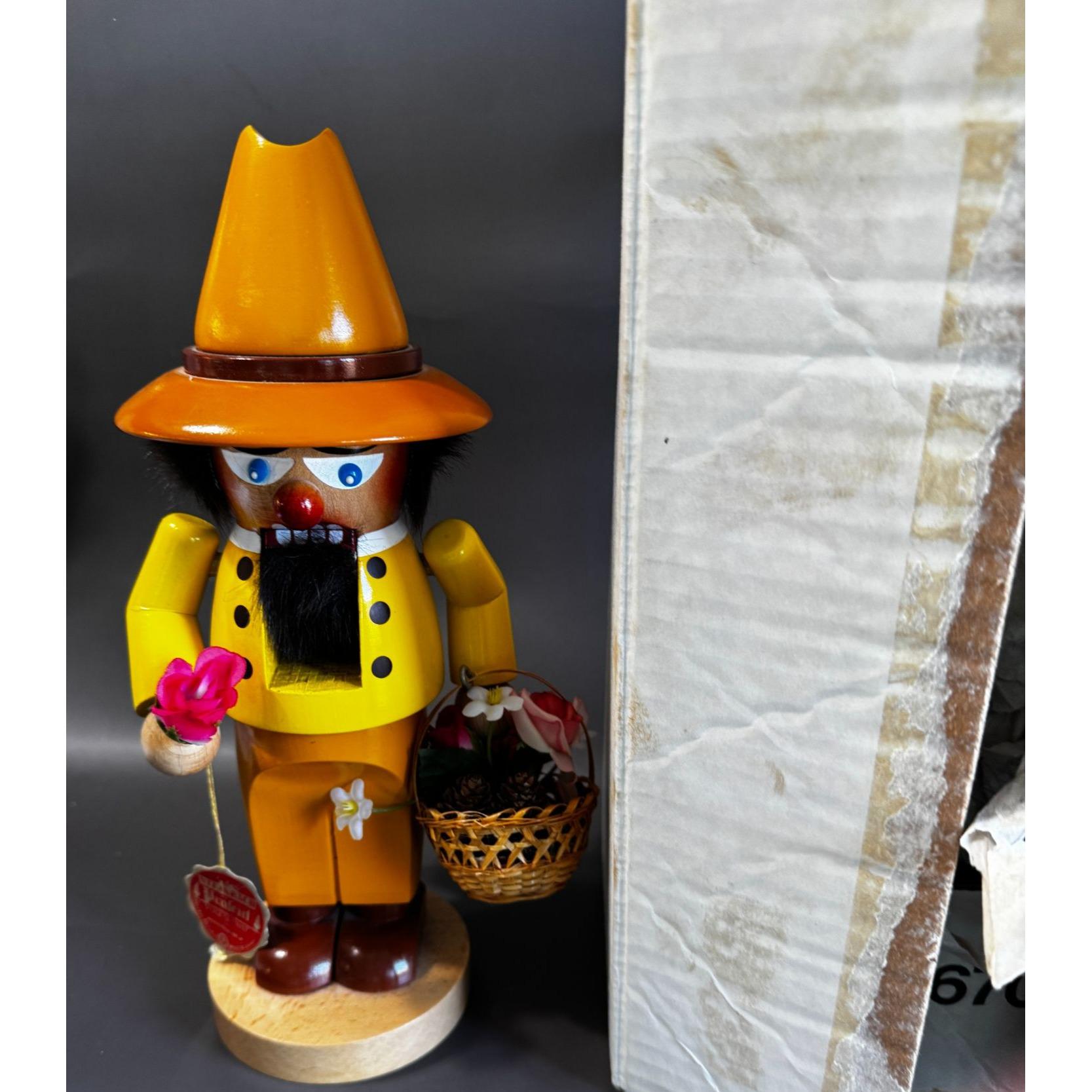 Steinbach Gardener Nutcracker Yellow Wooden West Germany 12 1/2