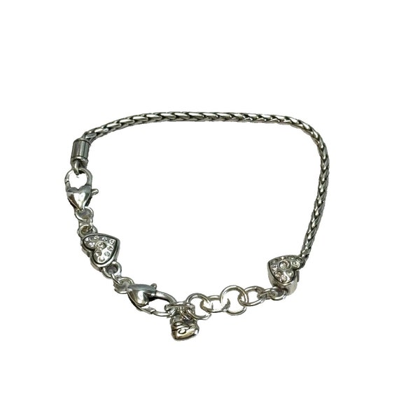 Vintage Brighton Jeweled Heart Classic Simple Bracelet 7 1/2"