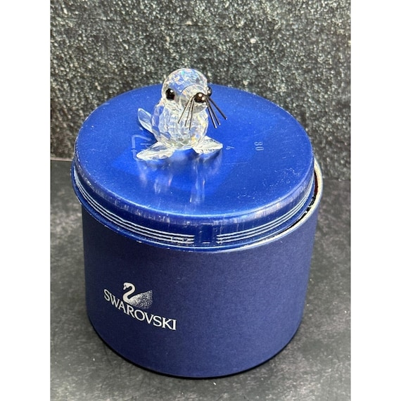 Swarovski Crystal Baby Seal Black Whiskers Figurine 012530 1 5/8