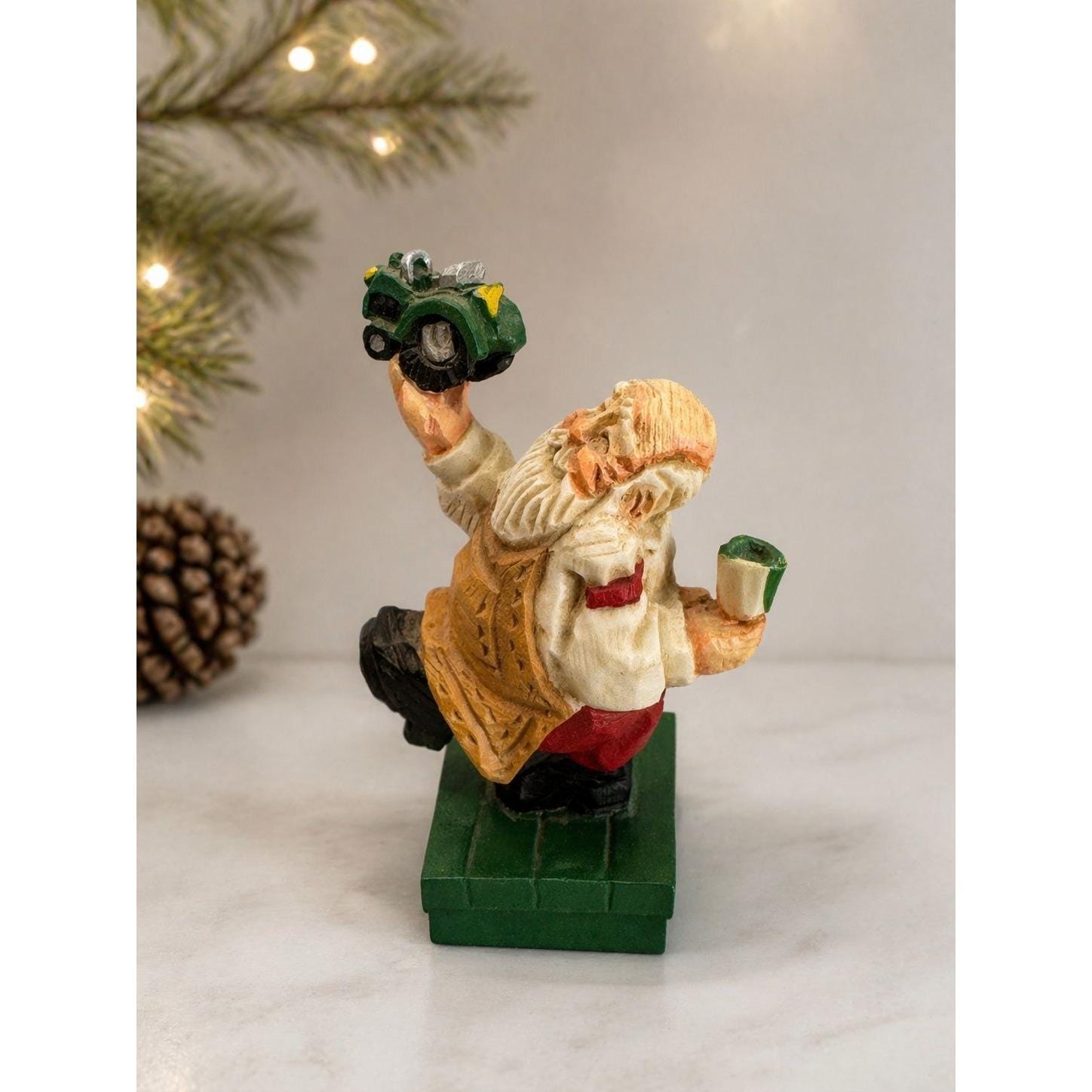 David Frykman Santa Crafted 1993 Santa Tractor Figurine DF1268 5 1