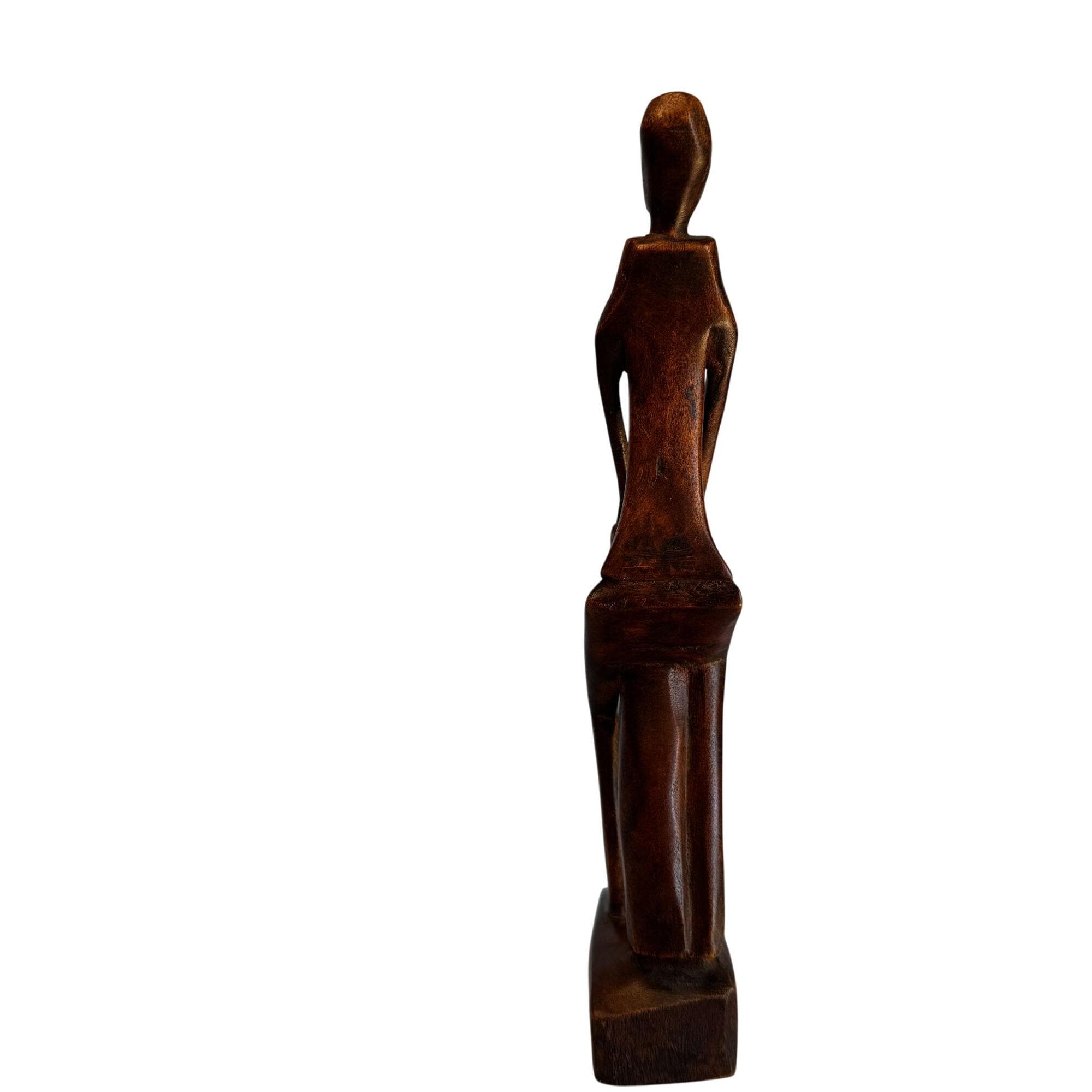Haitian Folk Art Tribal Wood Carving Signed Jones Abstract Figure