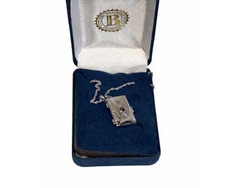 Collier médaillon Danbury Mint My Love Valentine en argent sterling 17 po.