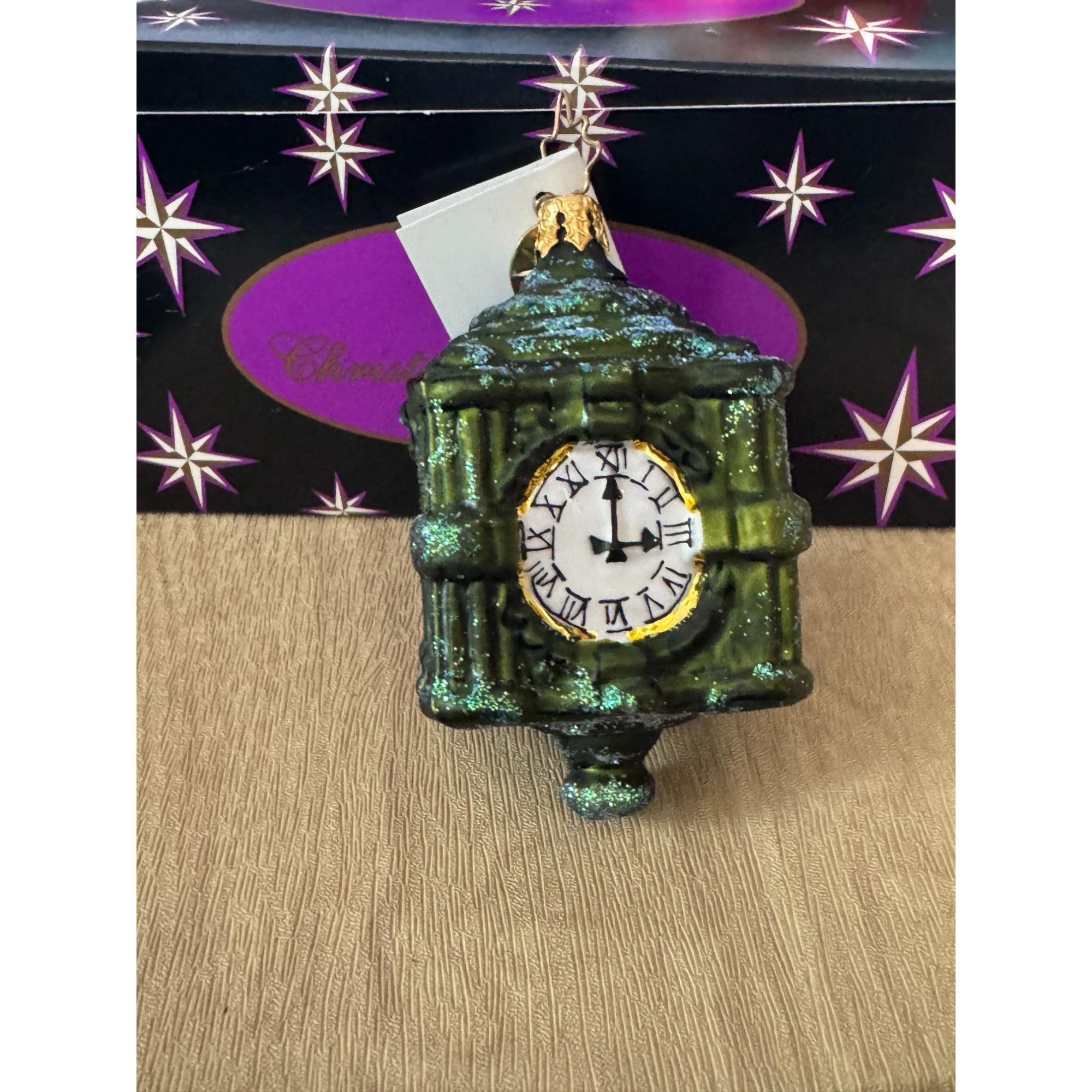 Christopher Radko 2004 Marshall Fields Clock Christmas Ornament W