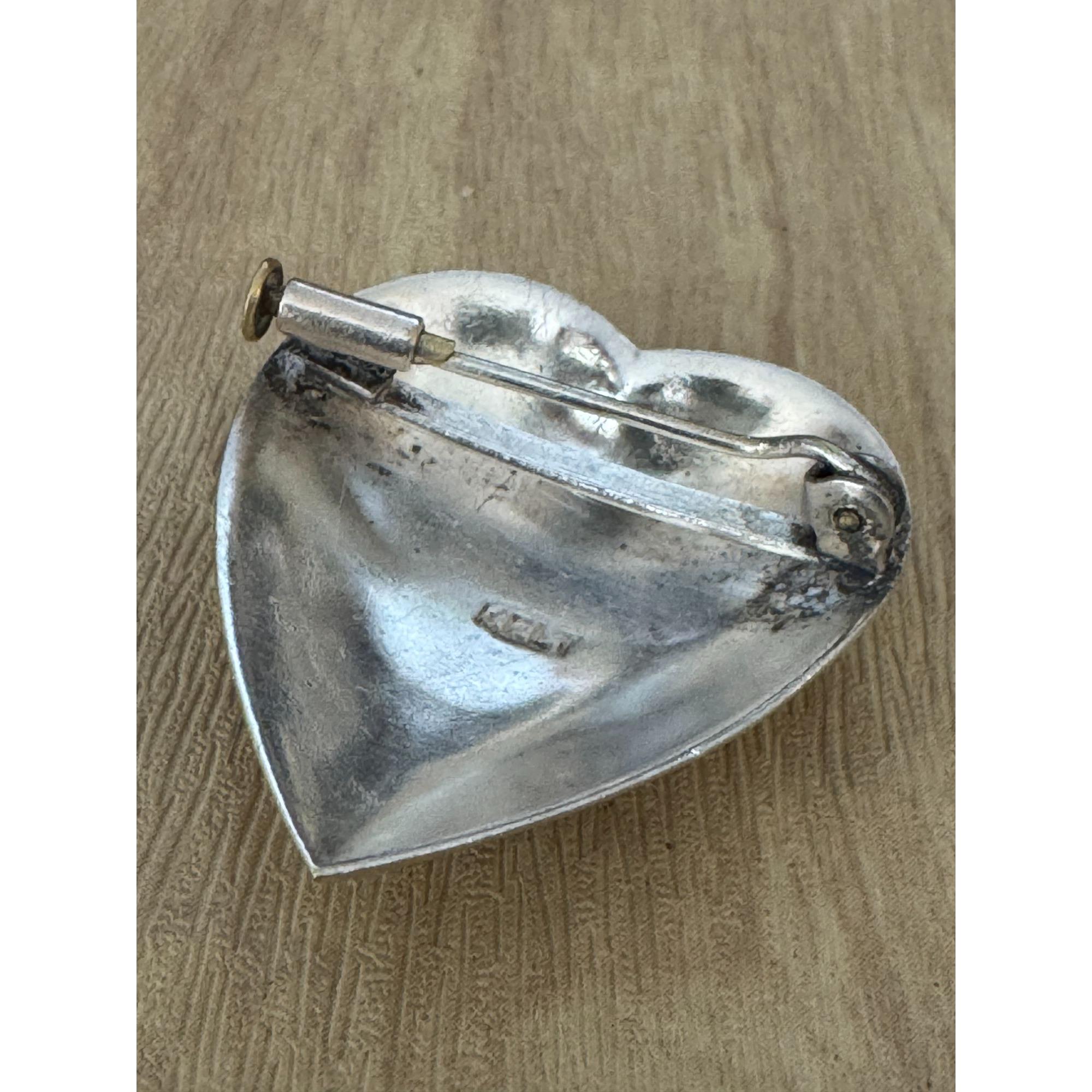 Broche Celtique Kelt En Argent Massif Vermeil - Décor Floral, Cœur, Bretagne, Occasion