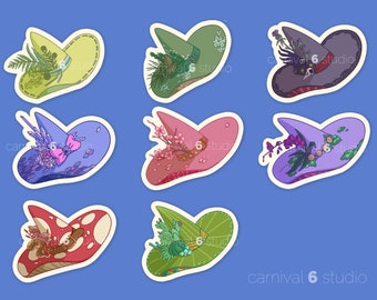 Witch Hat Stickers - Floral Collection