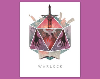 D20 Tabletop RPG Class Illustration - Warlock
