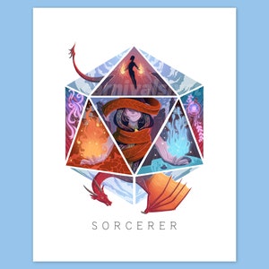 D20 Tabletop RPG Class Illustration - Sorcerer