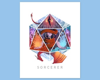 D20 Tabletop RPG Class Illustration - Sorcerer