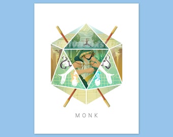 D20 Tabletop RPG Class Illustration - Monk