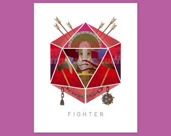 D20 Tabletop RPG Class Illustration - Fighter