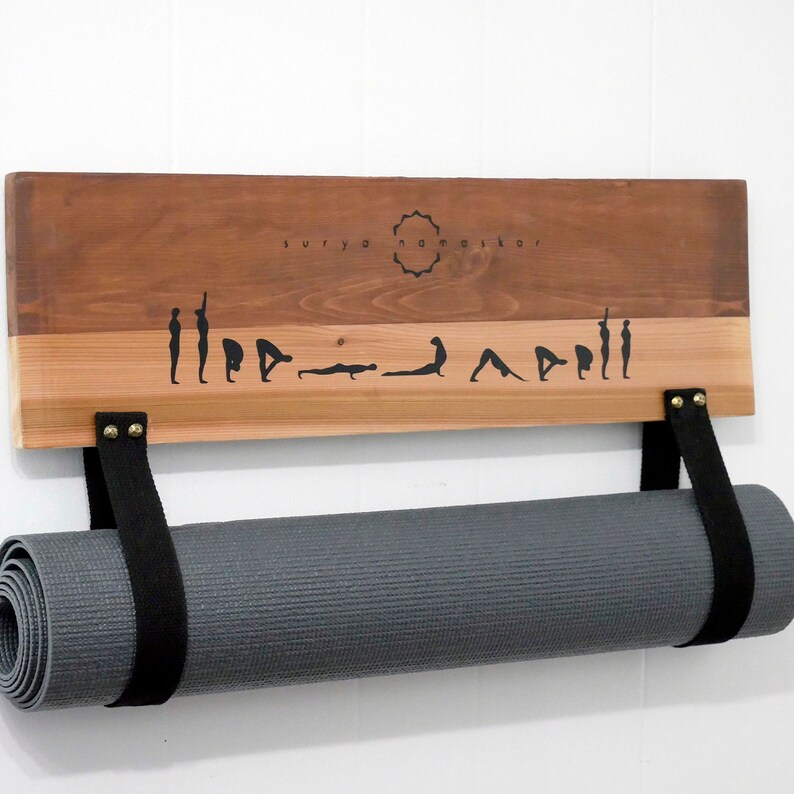 Personalized Yoga Mat Holder Wall Mount Shelf for Gym Mat Etsy