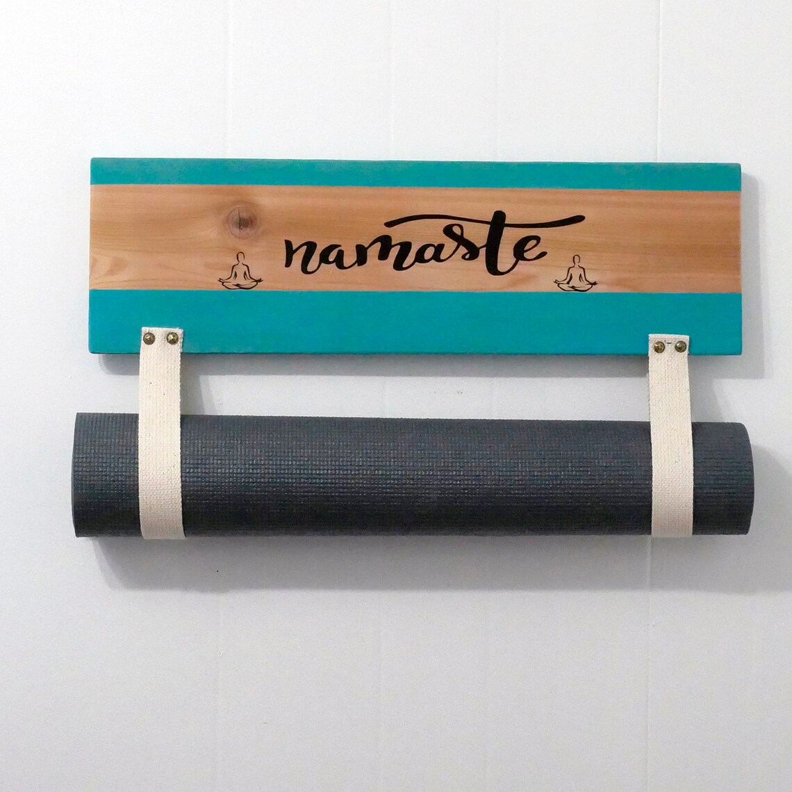 Personalized Yoga Mat Holder Wall Mount Shelf for Gym Mat Etsy