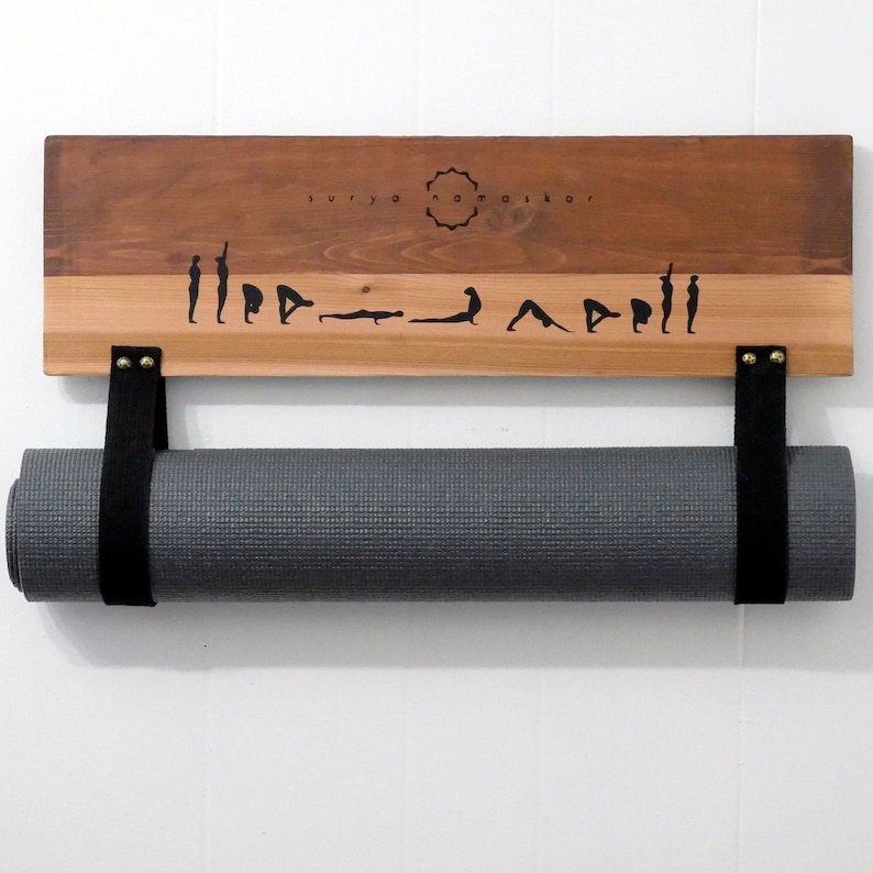 Personalized Yoga Mat Holder Wall Mount Shelf for Gym Mat Etsy