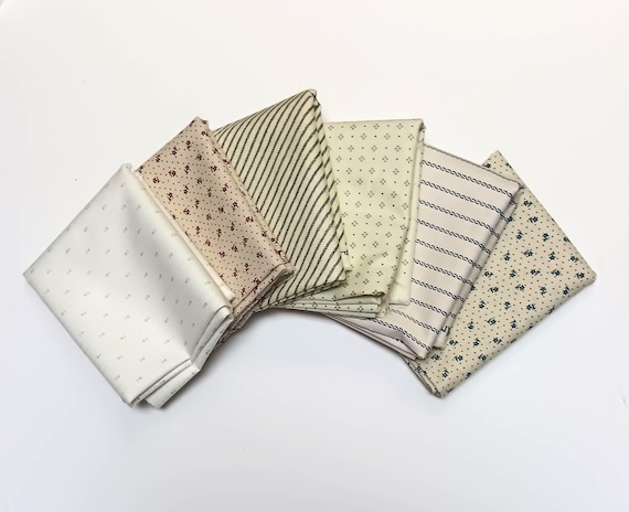 Civil War Reproduction Shirting fabric 1/2 yard cut bundle 6 different 1/2 yard cuts
