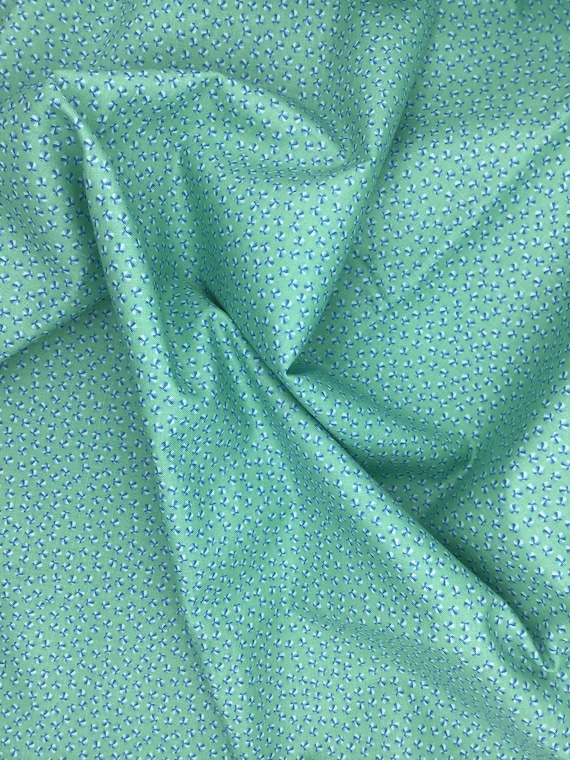 Depression 20s 30s feedsack reproduction green beach balls 100% cotton fabric, RBD Storytime 30s by Lindsay Wilkes. C15156 Sold by the yard