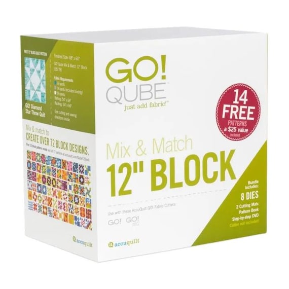 Accuquilt Go! Qube Mix & Match 12" Block fabric dies bundle Pre-owned