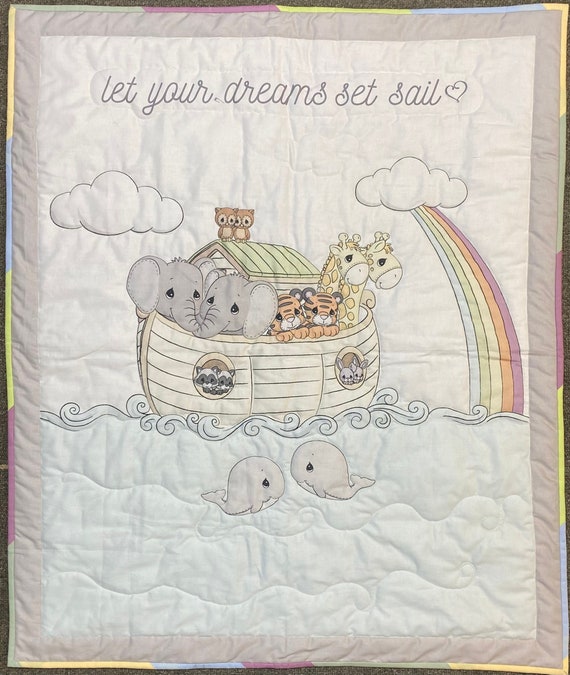 Baby quilt kit Precious Moments Noah's Ark easy 34x 41 includes top back and binding