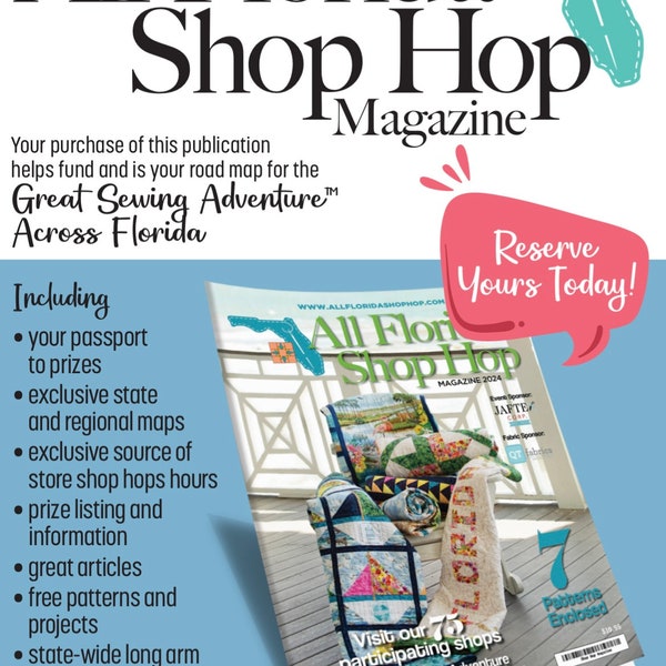 Florida Shop Hop 2024 passport magazine in stock ready to ship