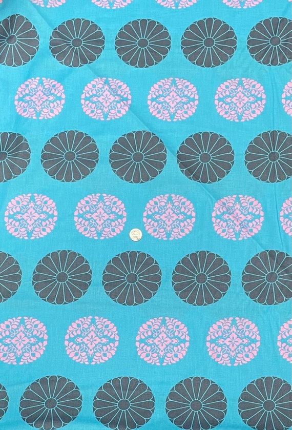 Amy Butler fabric rare out of print - Cameo Pressed Flowers (in blue) PWAB096
