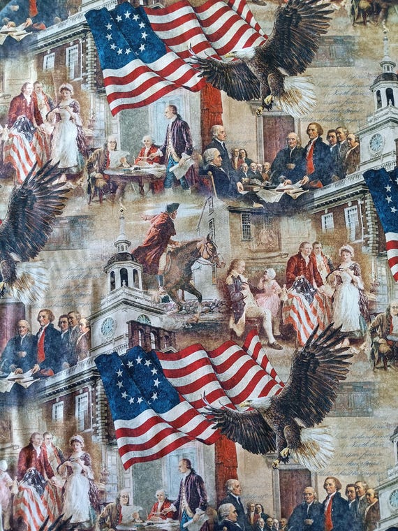 America 250: Stonehenge Beige Independence Hall fabric by Linda Ludovico for Northcott Fabrics Sold by the yard