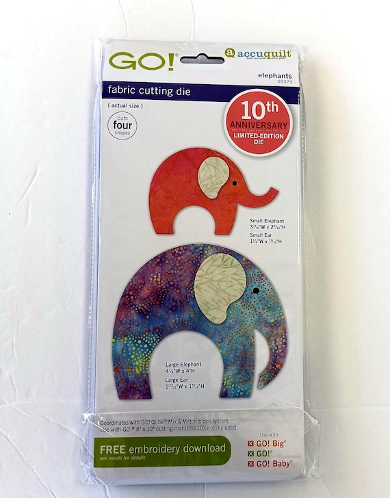 Accuquilt Go! fabric cutting die Elephants Limited Edition Die