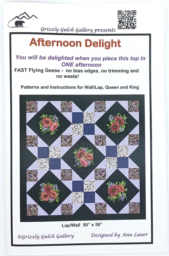 Afternoon Delight quilt pattern all sizes throw to king confident beginner no diamonds no Y seams half square triangles