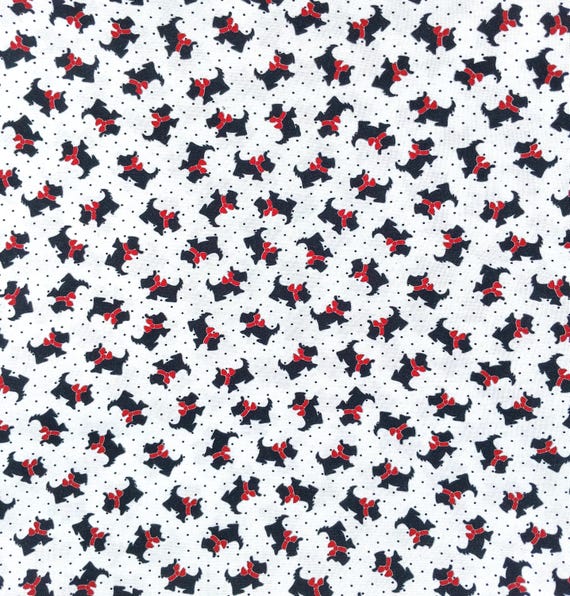 Depression 20s 30s feedsack print 100% cotton. Judie Rothermel Aunt Grace Goes Bold "Dogs" R351771D black dogs on white. Sold by the yard.