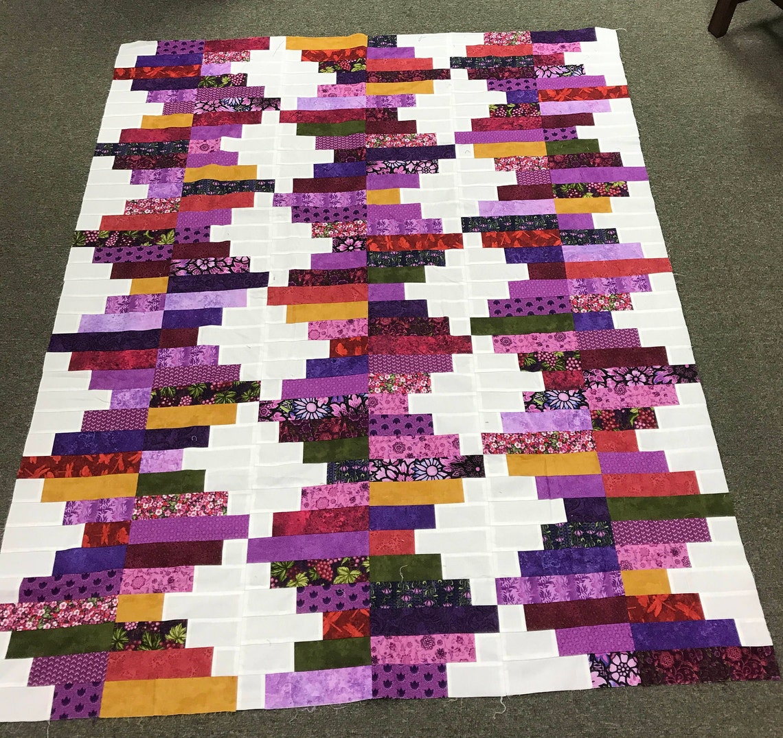 Purple jelly roll Quilt Kit Villa Rosa Wistful Design Pre Cut Etsy