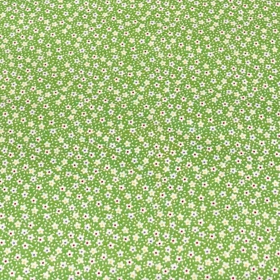 Depression feedsack 30s fabric reproduction cotton green by the yard attic treasures