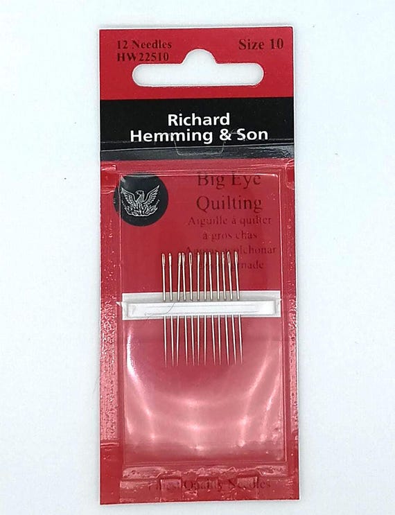 Richard Hemming & Son hand quilting Big Eye Size 10 Needles pack of 12
