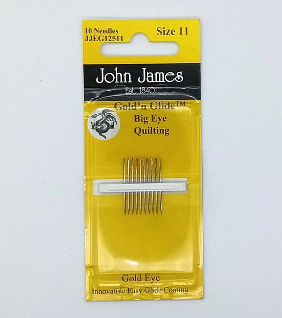 John James hand quilting Golden Glide Big Eye Size 11 Needles