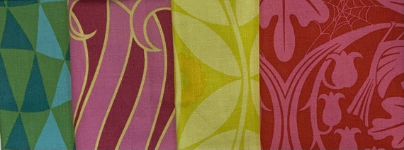 Jane Sassaman fabric Cotton Sweet Lady Jane Brocade rare out of print Westminster 4 Fat Quarters