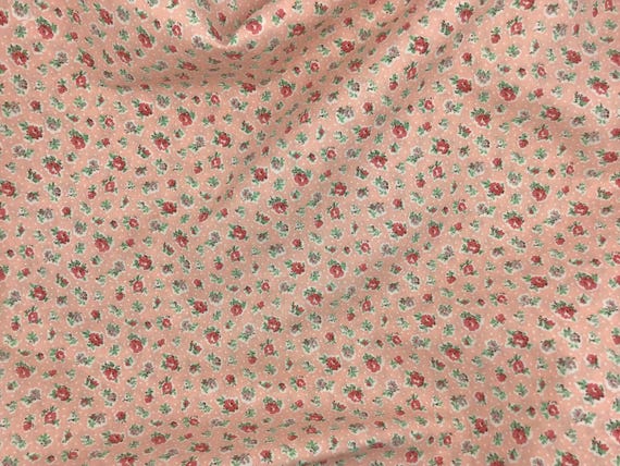 Depression 20s 30s Feedsack print. 100% cotton fabric. Pink/white flowers on pink background. Sold by the yard Treasures in the Attic