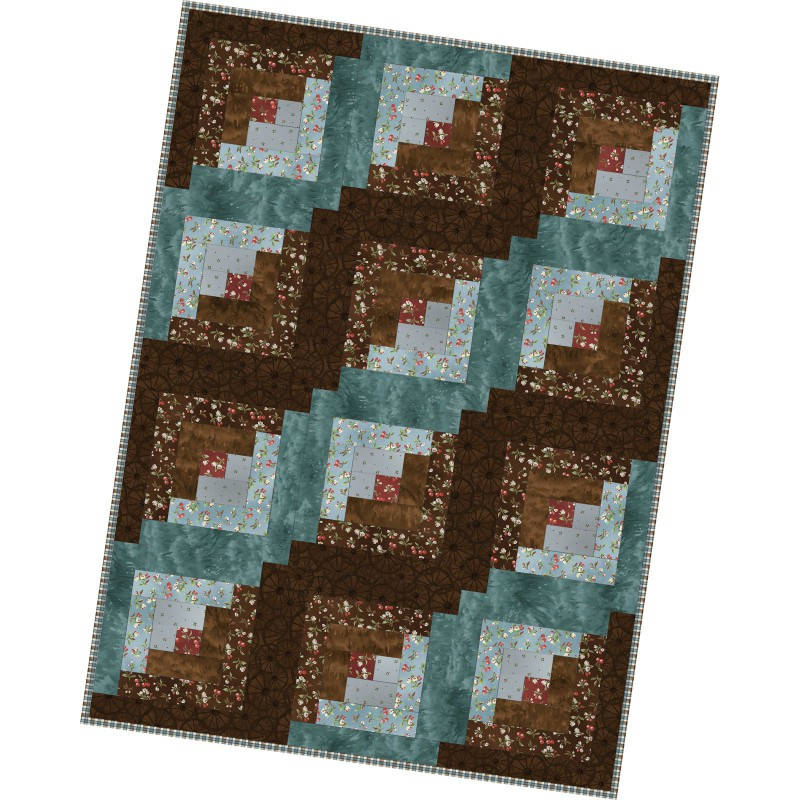 Pre Cut Quilt Kit By Maywood Studio 12 Block Log Cabin Quilt