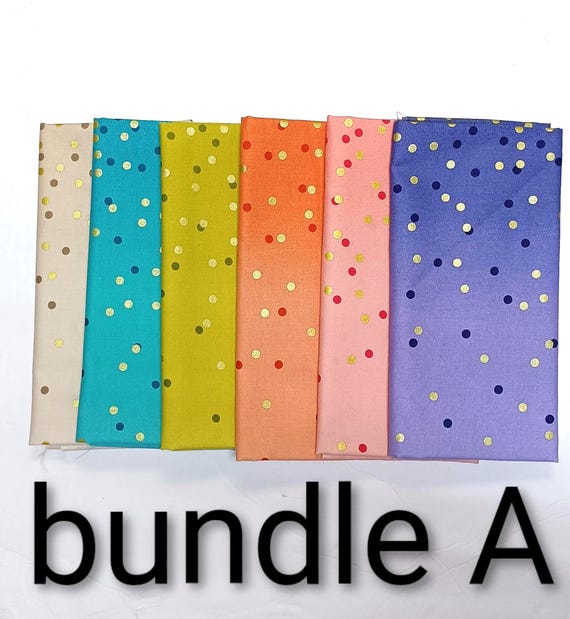 Ombre Confetti Metallic 1/2 yard  bundle 6 different 1/2 yard cuts Two different bundles
