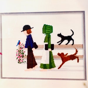 counted crosstitch embroidery Diane Graebner design First day of school DGX068 amish children rare OOP
