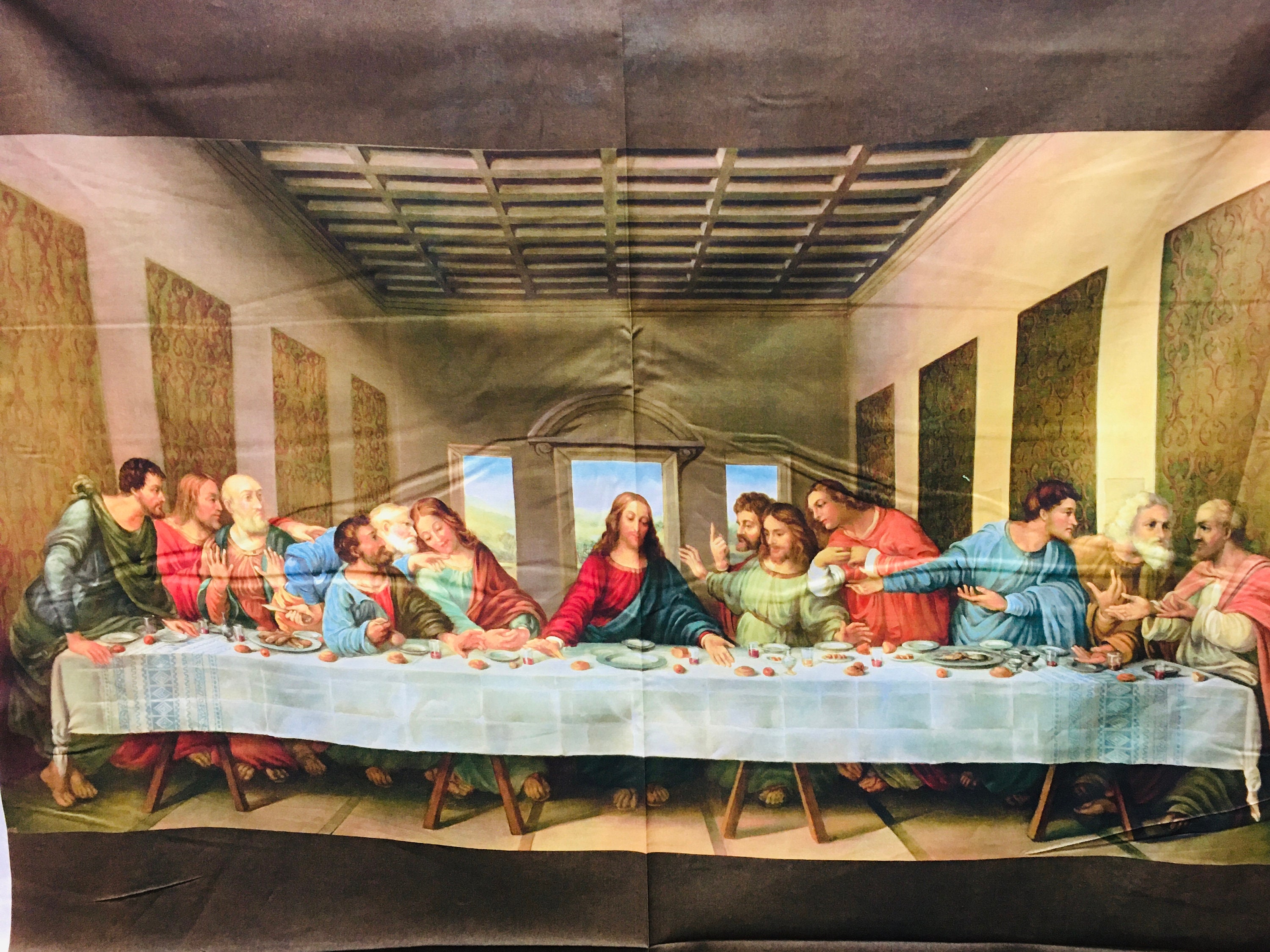 Last Supper Fabric Panel Da Vinci One Block Wonder Etsy Canada