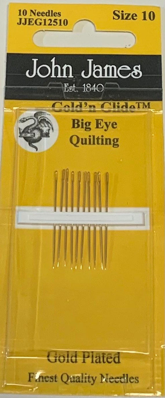 John James hand quilting Golden Glide Big Eye Size 10 Needles