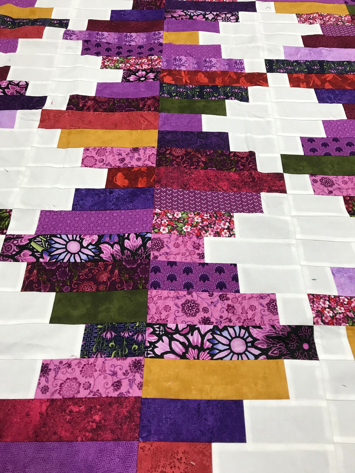 Purple jelly roll Quilt Kit Villa Rosa Wistful Design Pre Cut Etsy